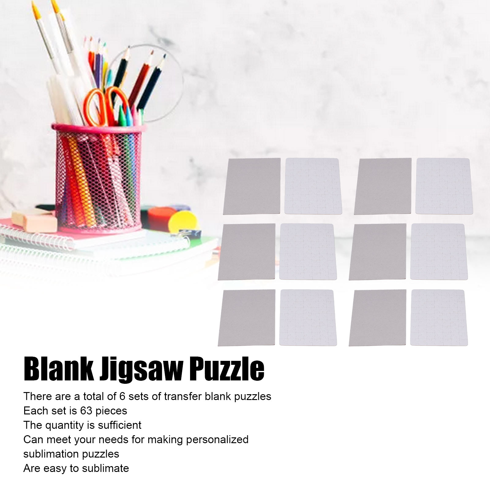 6 conjuntos de quebra-cabeças  - Puzzle Blank White avaliação e preço
